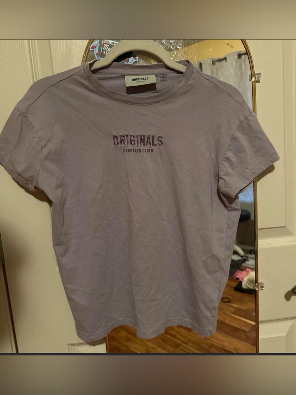 Brooklyn Cloth Lavender Short Sleeve Tee with Embroidered Logo